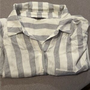Striped long sleeve work shirt